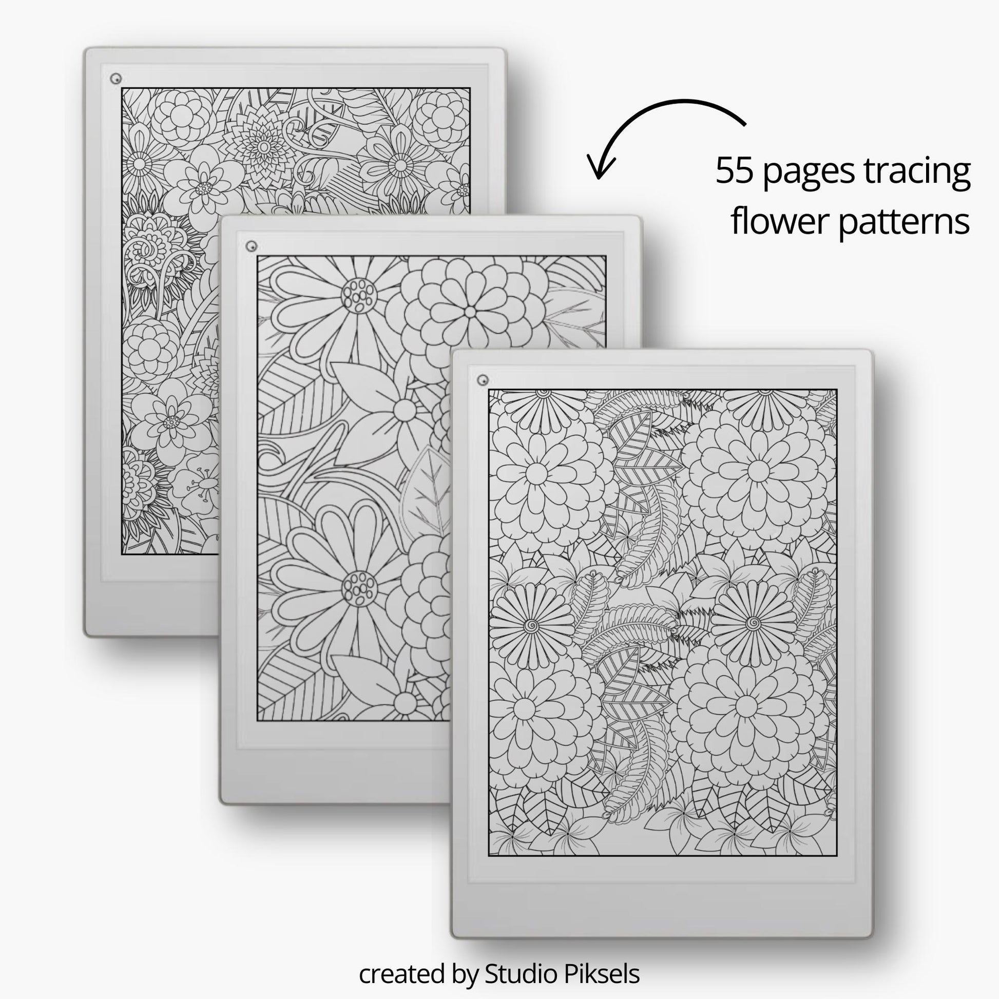 Tracing Book Bundle for reMarkable Paper Pro, reMarkable 1 & 2, and Procreate with 225 Pages of Artistic Tracing Designs