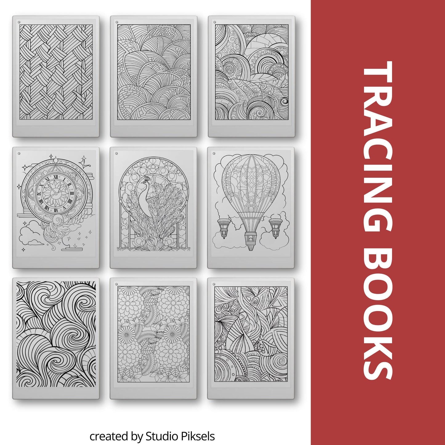 Tracing Book Bundle for reMarkable Paper Pro, reMarkable 1 & 2, and Procreate with 225 Pages of Artistic Tracing Designs