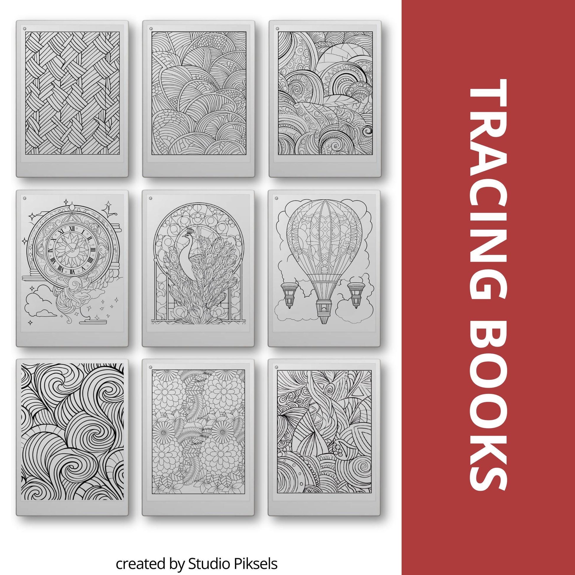 Tracing Book Bundle for reMarkable Paper Pro, reMarkable 1 & 2, and Procreate with 225 Pages of Artistic Tracing Designs