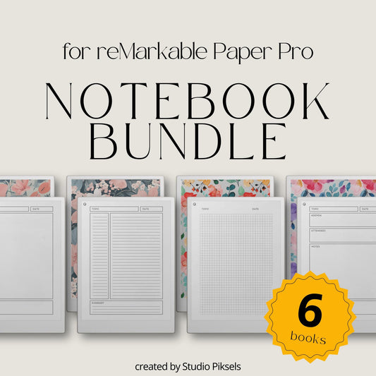 Notebook bundle for reMarkable Paper Pro with multiple layouts.