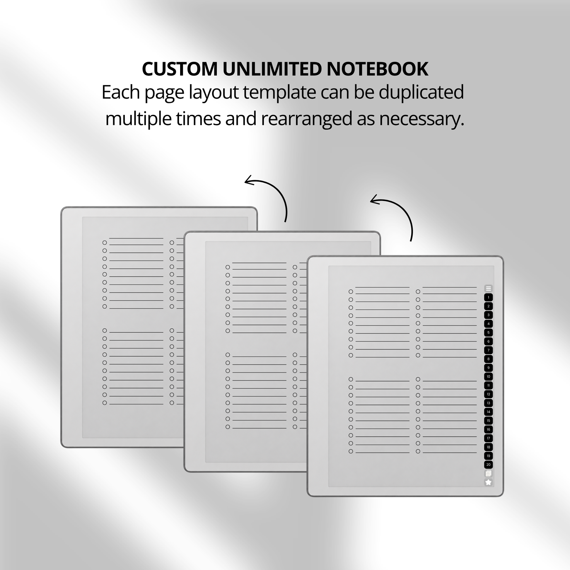 Custom Infinite Notebook for reMarkable Paper Pure