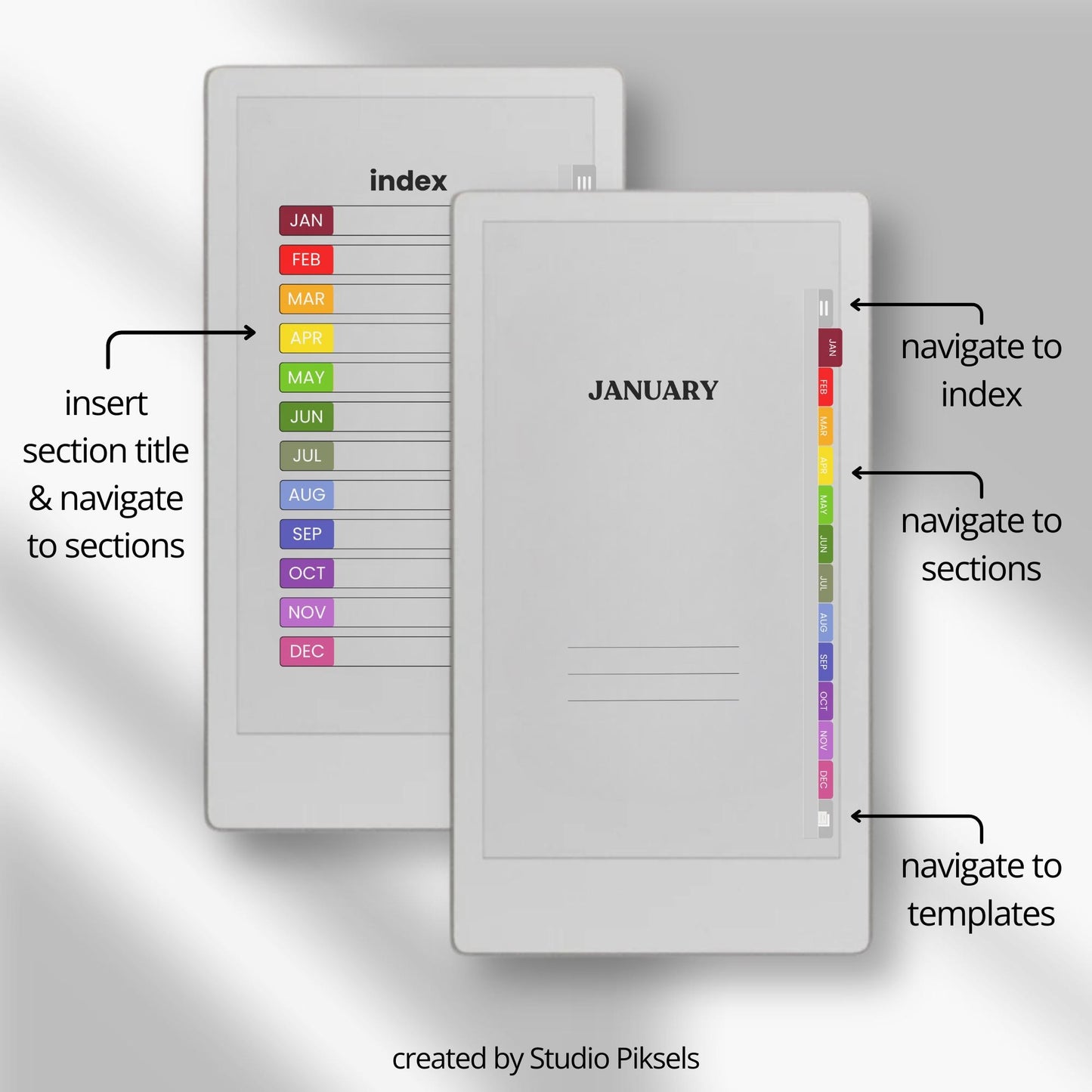 Unlimited custom reflection journal for reMarkable Paper Pro Move with hyperlinked templates.