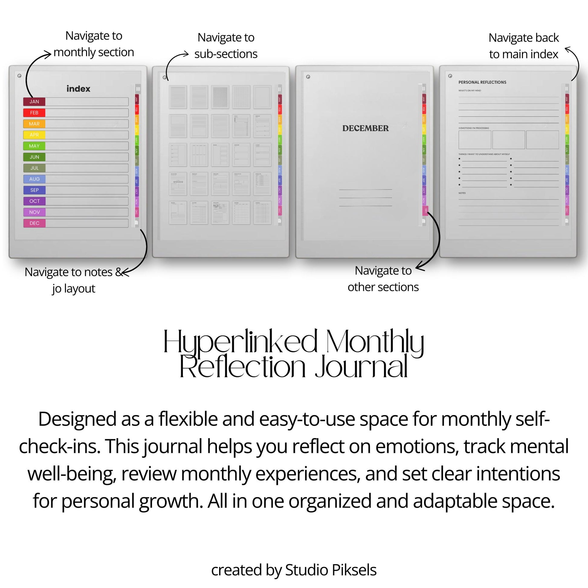 Minimalist mindfulness journal for reMarkable Paper Pro.