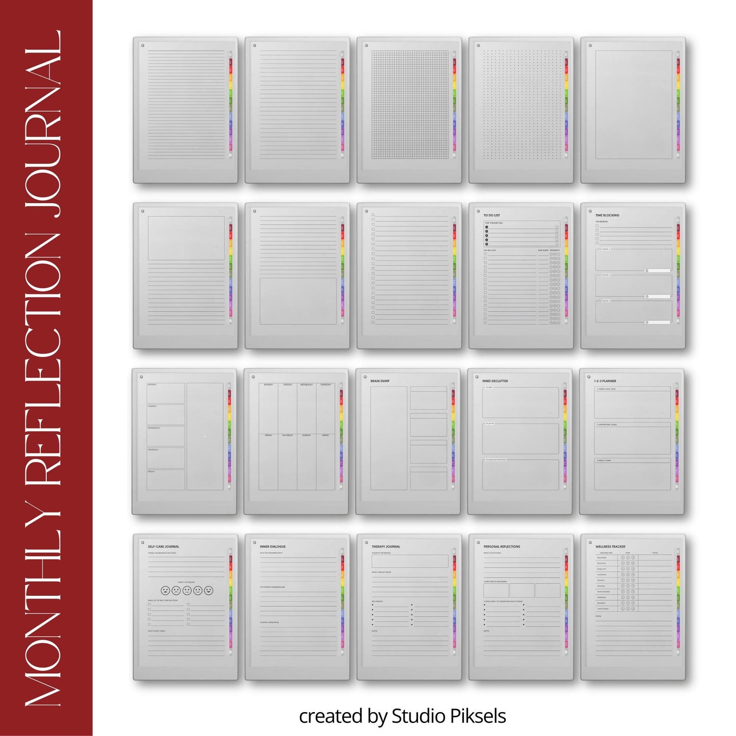 Minimalist mindfulness journal for reMarkable Paper Pro.