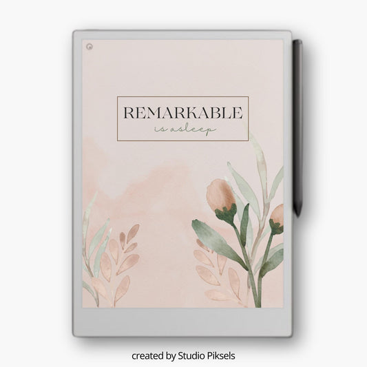 Sleep Screen for reMarkable Paper Pro With Soft Watercolor Flowers