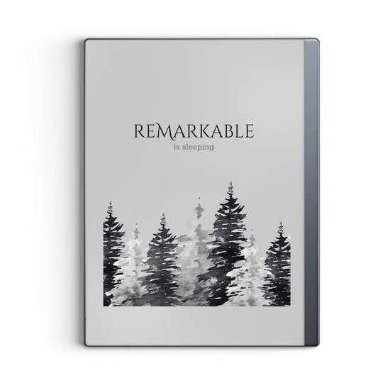 Watercolor forest sleep screen for reMarkable 2 and reMarkable Paper Pure with serene watercolor nature artwork in PNG and PDF format