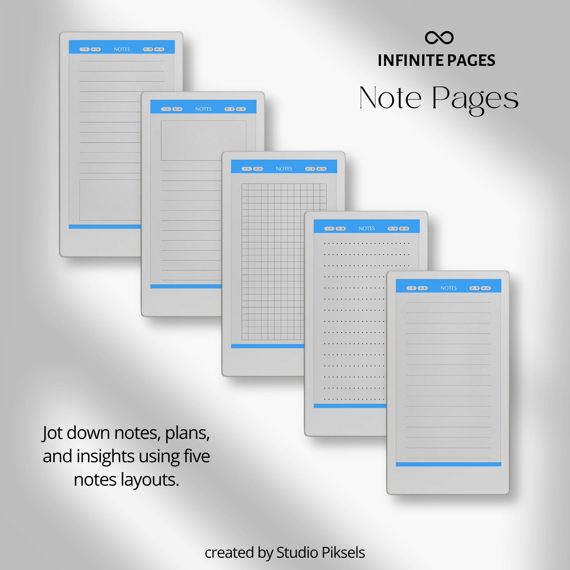 Hyperlinked Weekly Prayer Journal for reMarkable Paper Pro Move with 52 weekly prayer pages, prayer lists, Bible study notes, and organized digital journaling.