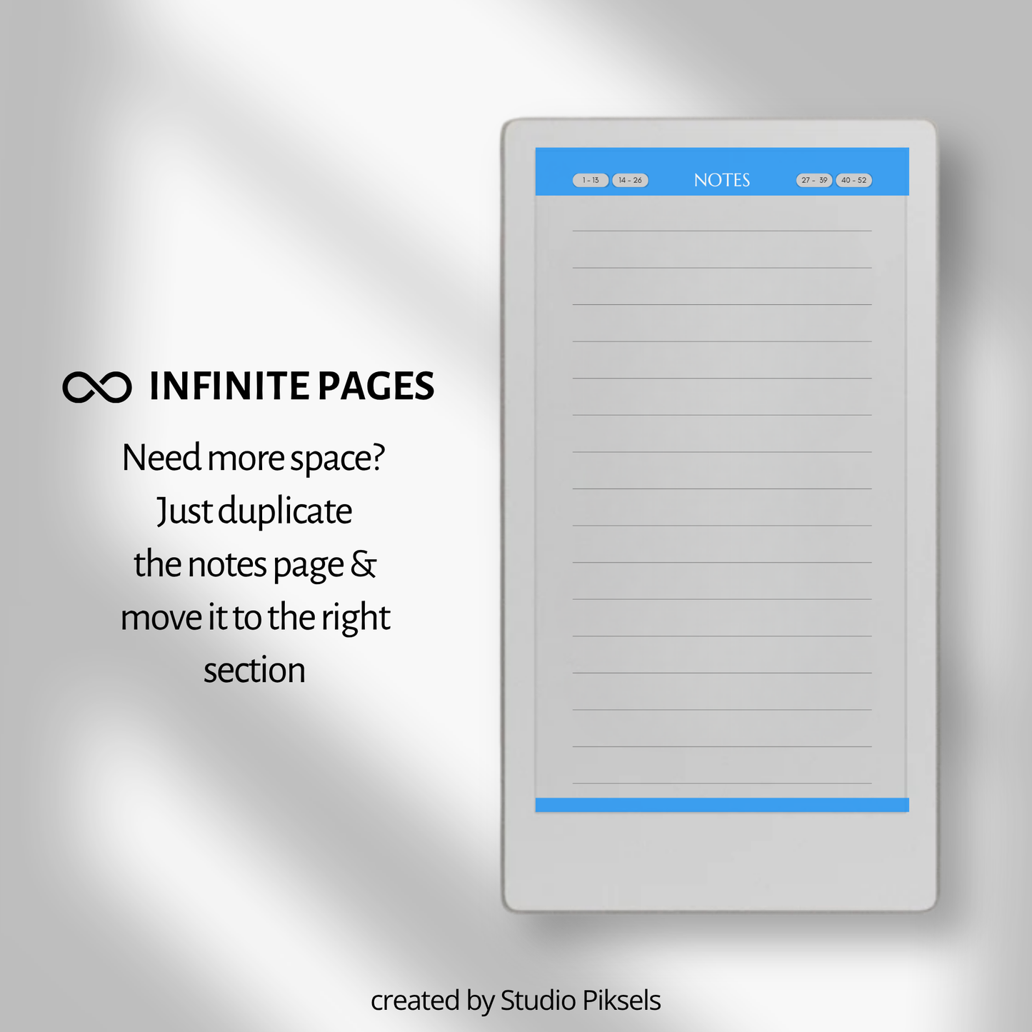 Hyperlinked Weekly Prayer Journal for reMarkable Paper Pro Move with 52 weekly prayer pages, prayer lists, Bible study notes, and organized digital journaling.