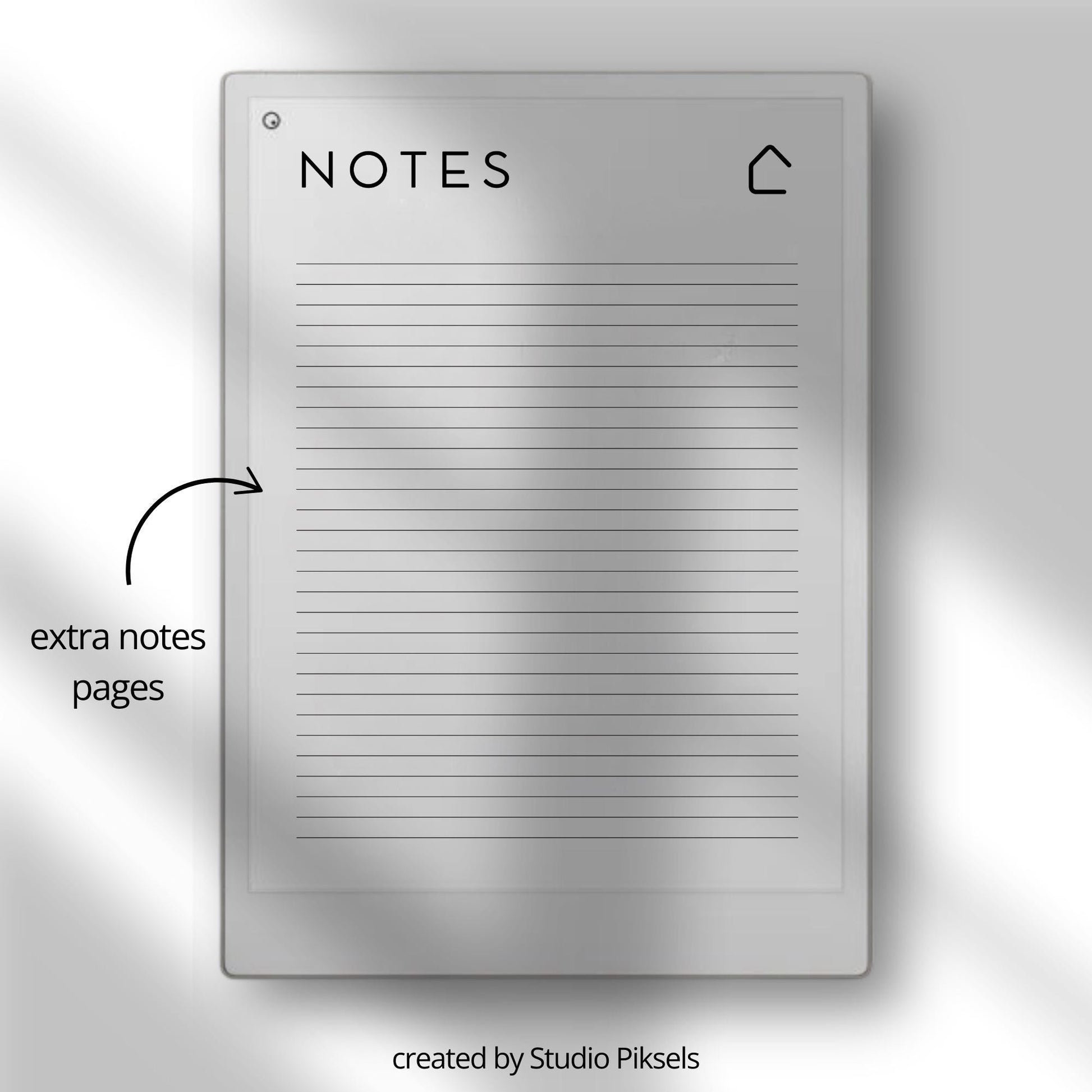 Weekly Cleaning Planner for reMarkable Paper Pro with hyperlinked index, 52 weekly cleaning pages, and structured room task sections.