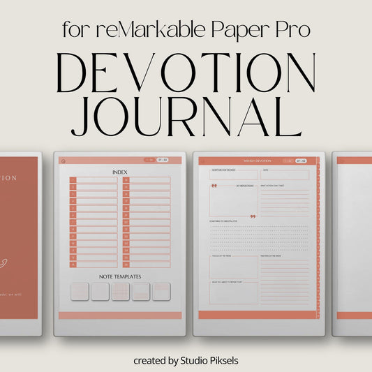 Write weekly scripture reflections using a digital devotion journal on reMarkable Paper Pro.