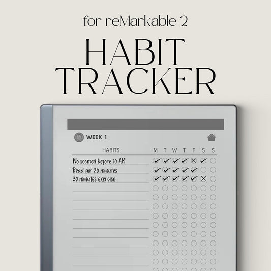 Hyperlinked Habit Tracker for reMarkable 1 and reMarkable 2.