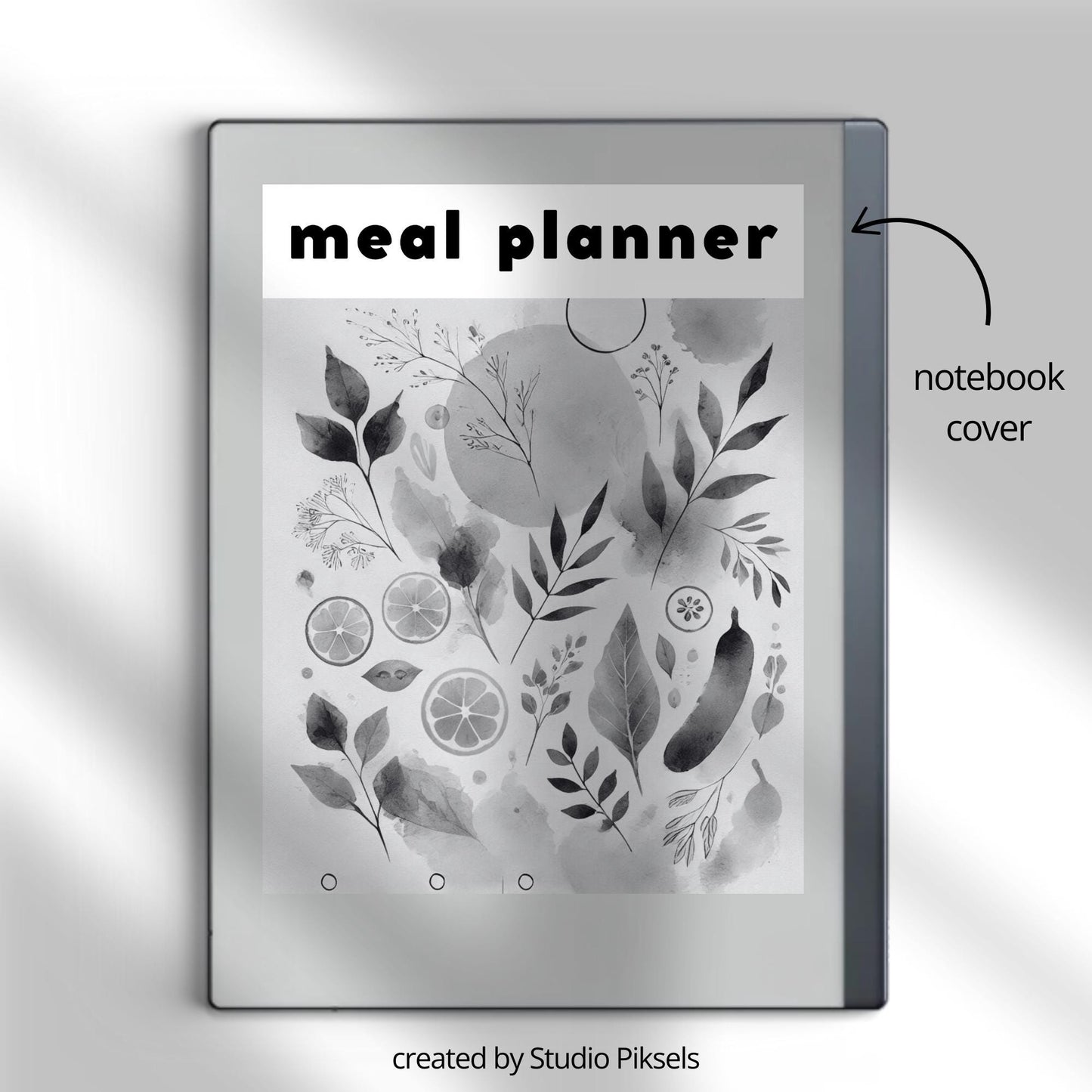 60 page hyperlinked Meal Planner PDF for reMarkable 1 and reMarkable 2 with weekly meal planning grid and clickable index.