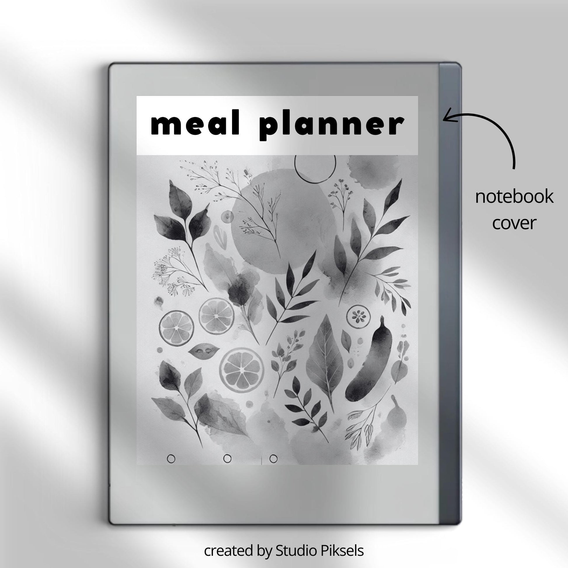 60 page hyperlinked Meal Planner PDF for reMarkable 1 and reMarkable 2 with weekly meal planning grid and clickable index.