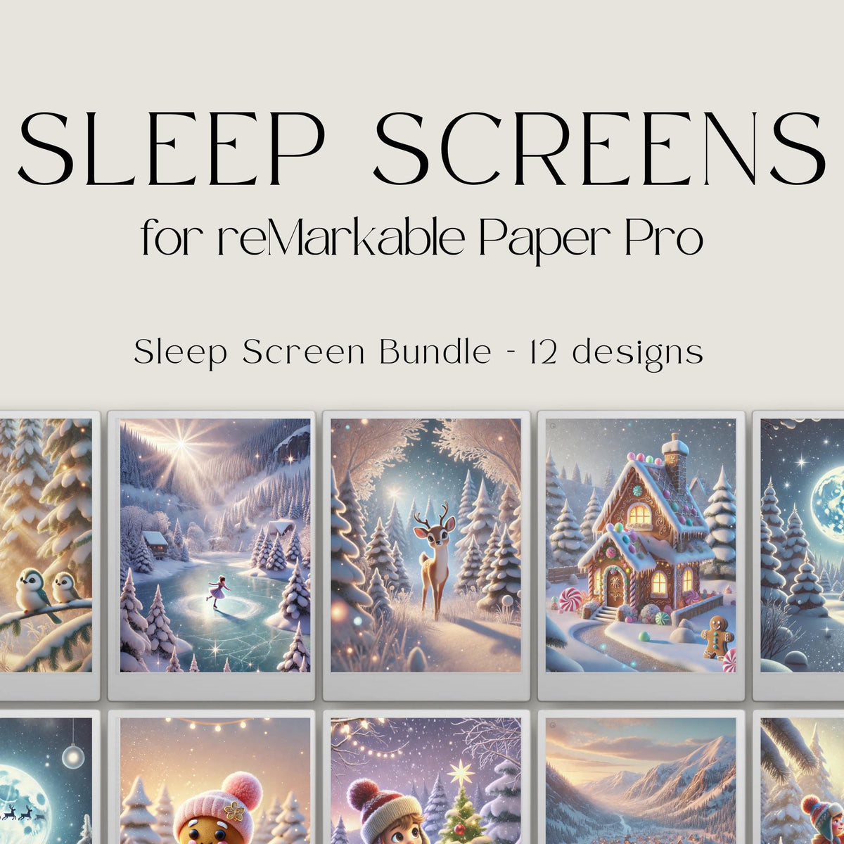 Winter Sleep Screen for reMarkable Paper Pro With Winter Scenes