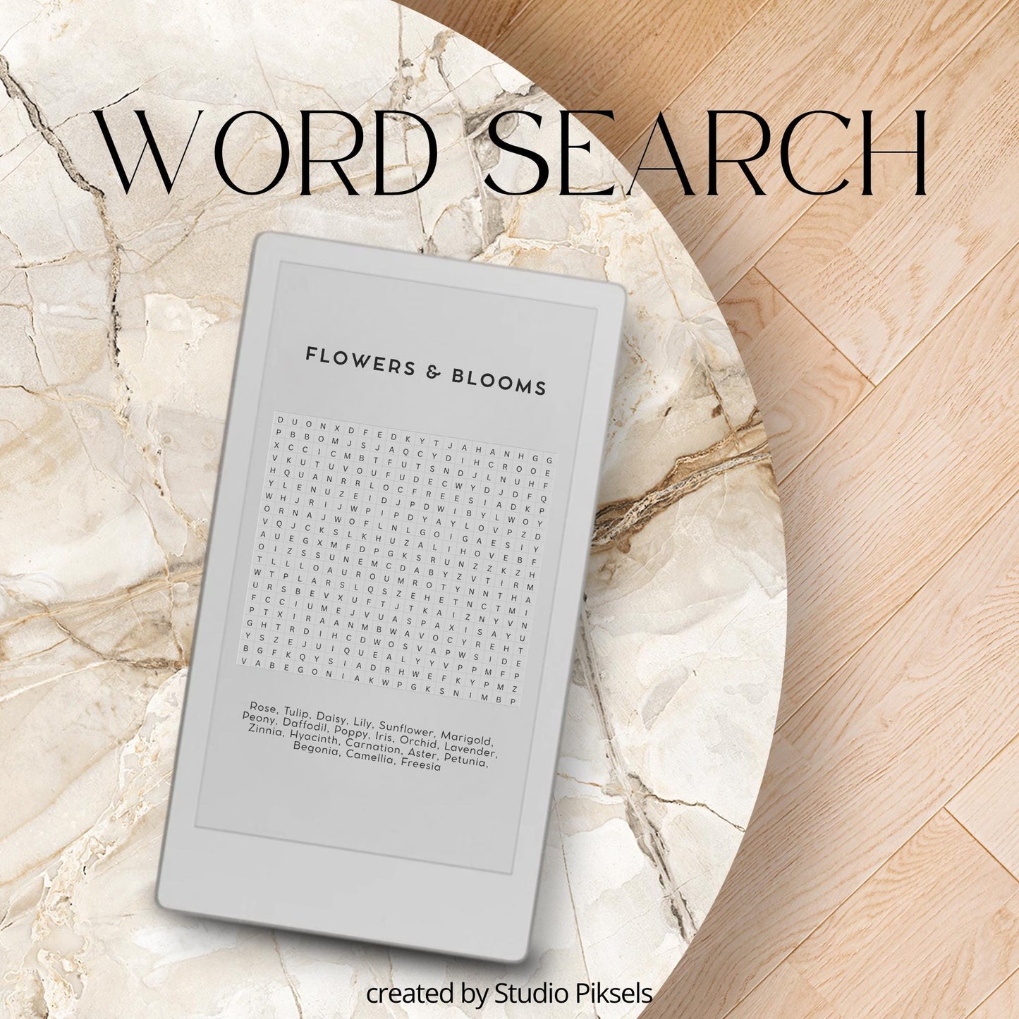 Instant download available for the Word Search Puzzle for reMarkable Paper Pro Move providing immediate access to 100 puzzles.