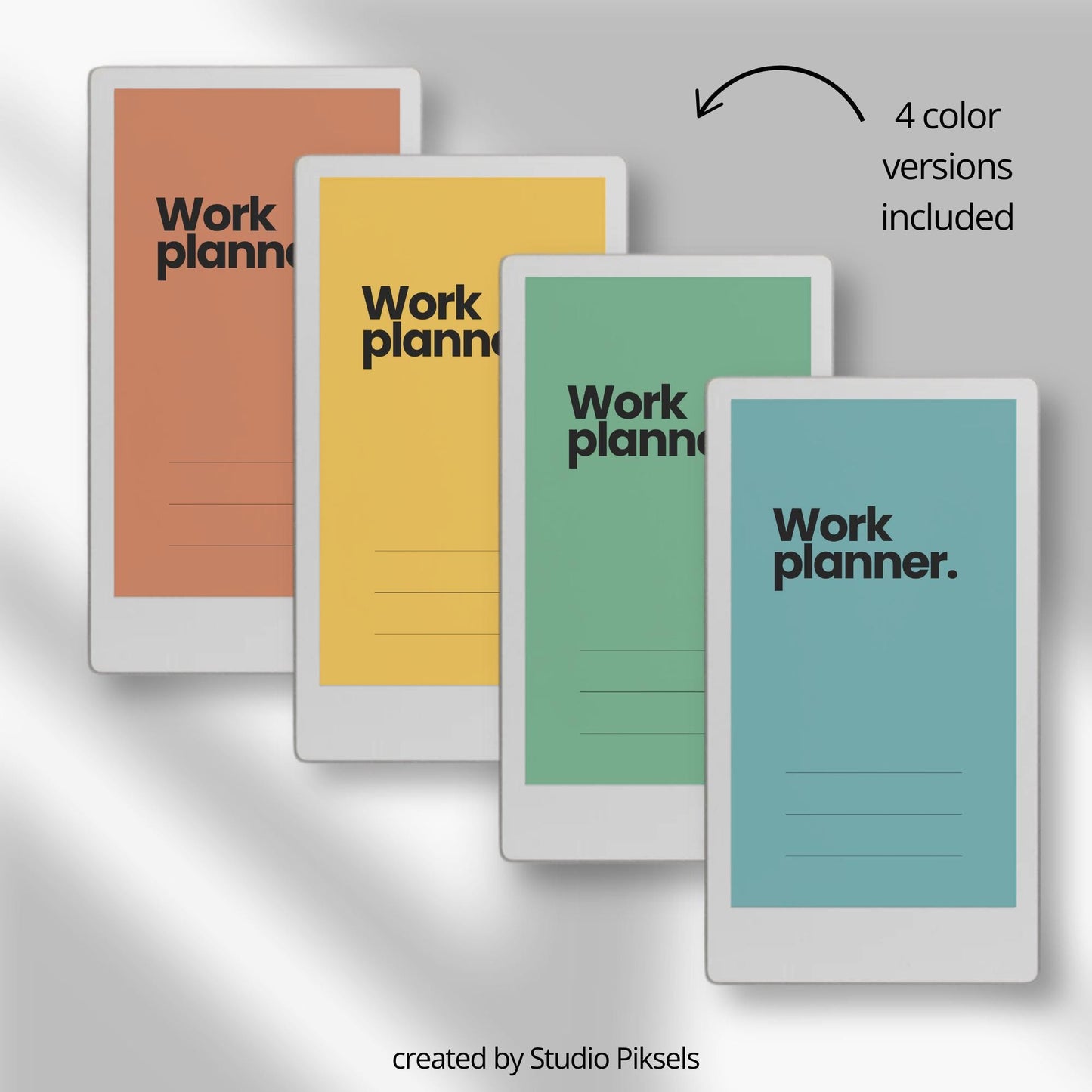 Hyperlinked work planner for reMarkable Paper Pro Move used to schedule weekday tasks, manage projects, and organize daily work routines.