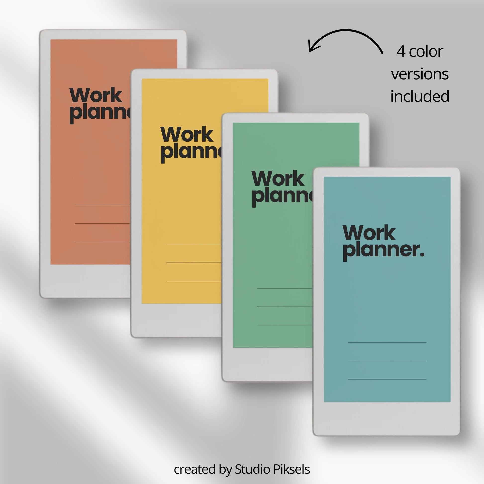 Hyperlinked work planner for reMarkable Paper Pro Move used to schedule weekday tasks, manage projects, and organize daily work routines.