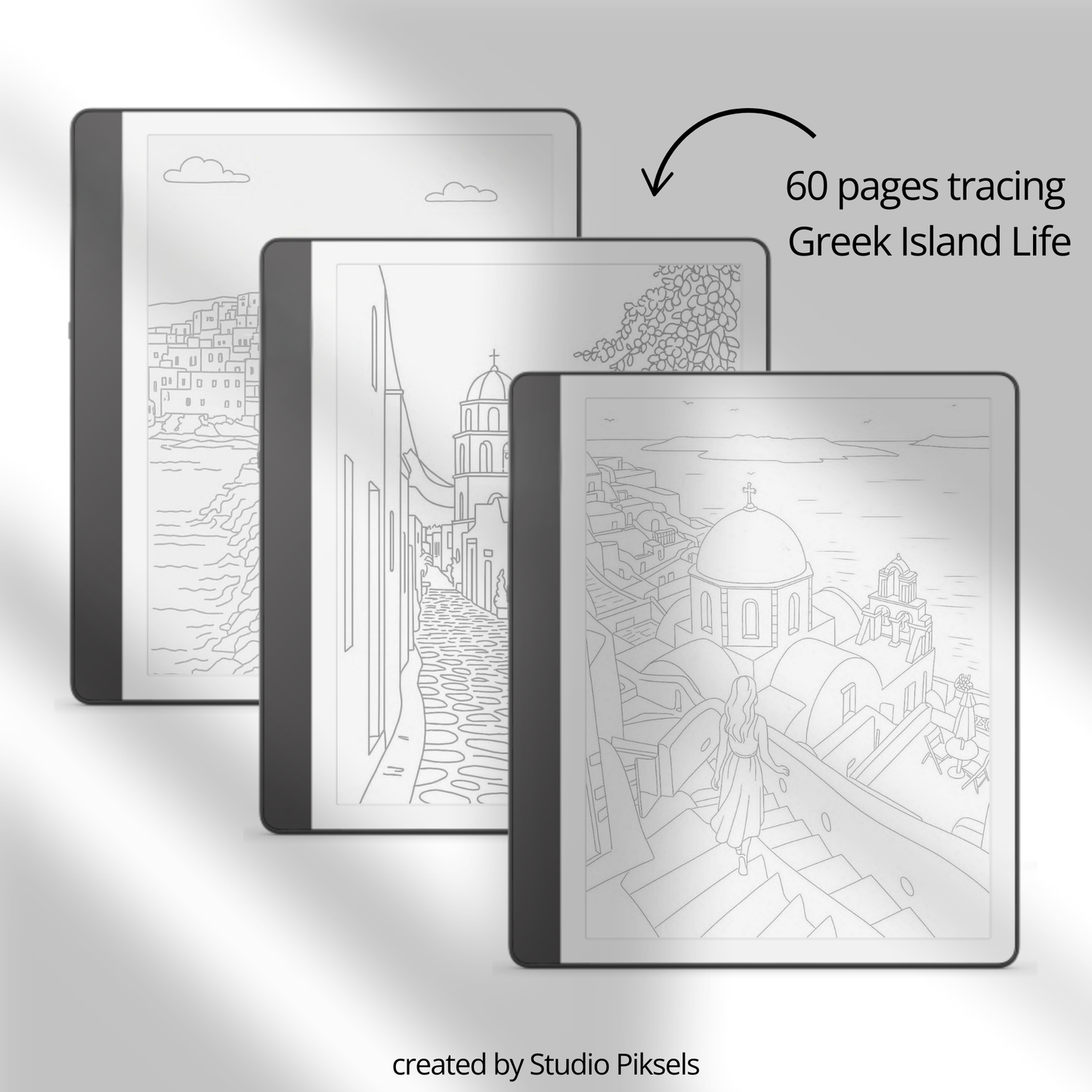 XL Tracing Bundle for Kindle Scribe featuring travel-themed tracing books, mandala patterns, floral designs, stained glass art, ocean scenes, and creative tracing pages for mindful digital drawing