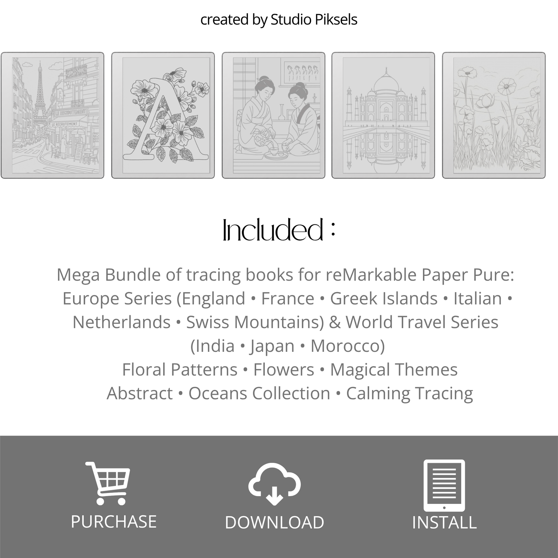 XL Tracing Bundle for reMarkable Paper Pure