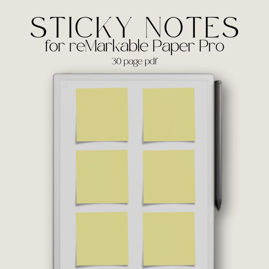Sticky notes for reMarkable Paper Pro with yellow sticky notes 