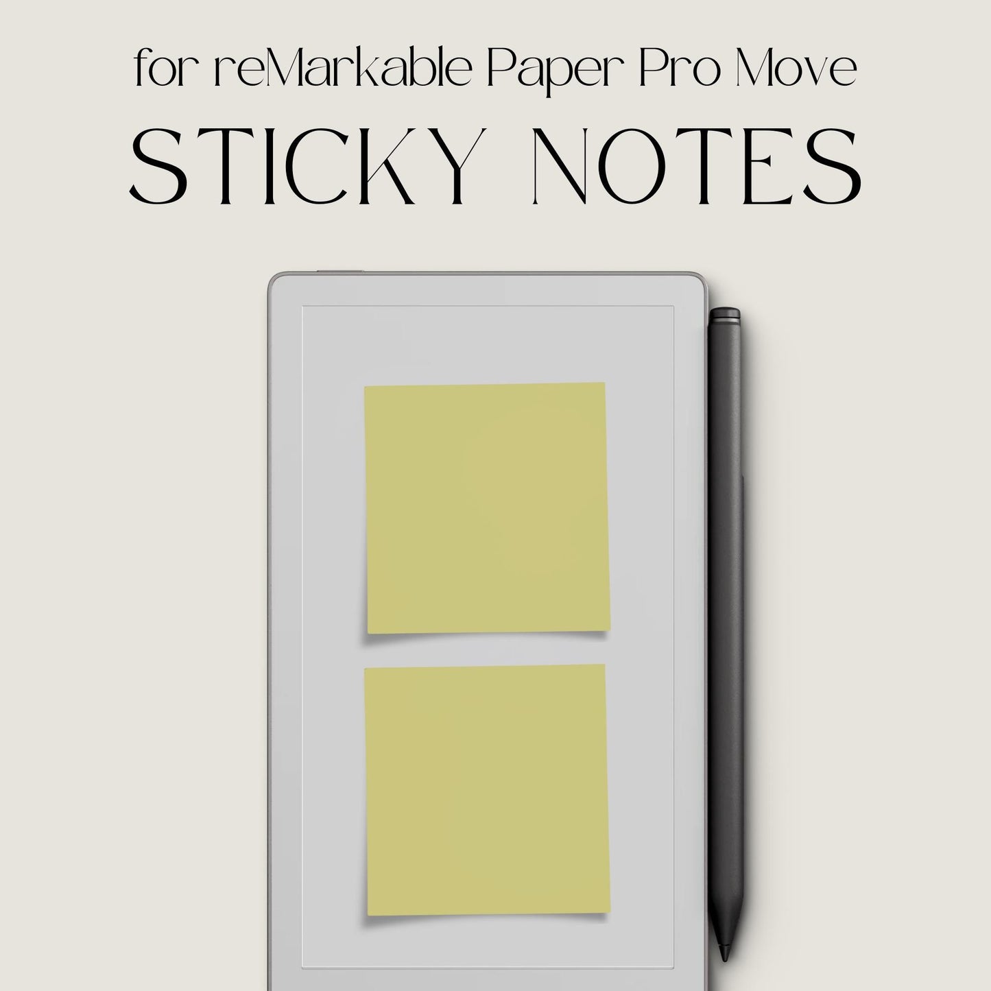 Sticky Notes digital notebooks for reMarkable Paper Pro Move with reusable memo layouts for reminders, planning, and note-taking