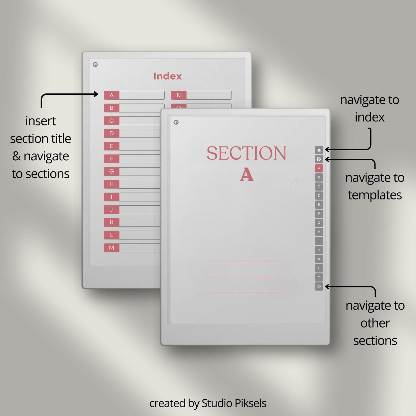 Unlimited A–Z Notebook for reMarkable Paper Pro