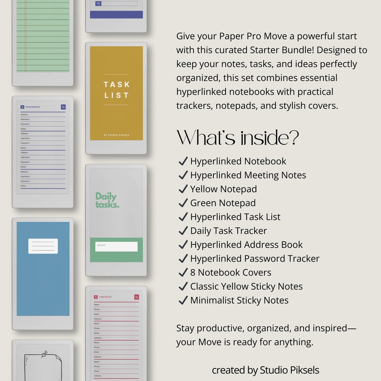 Starter Bundle for reMarkable Paper Pro Move