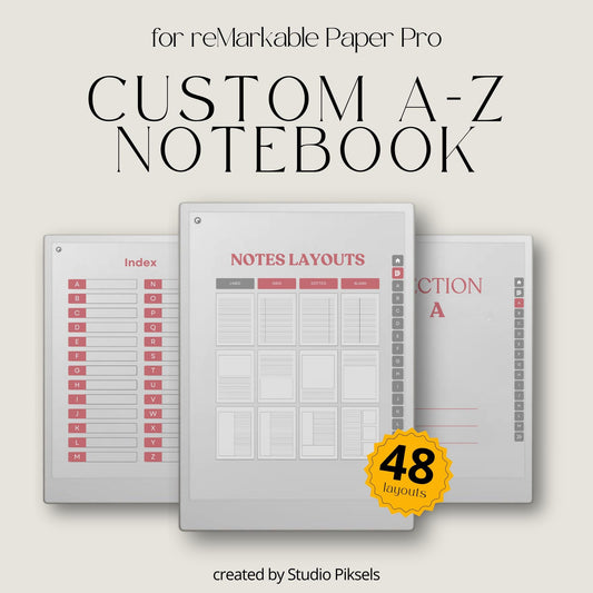 Unlimited A–Z Notebook for reMarkable Paper Pro