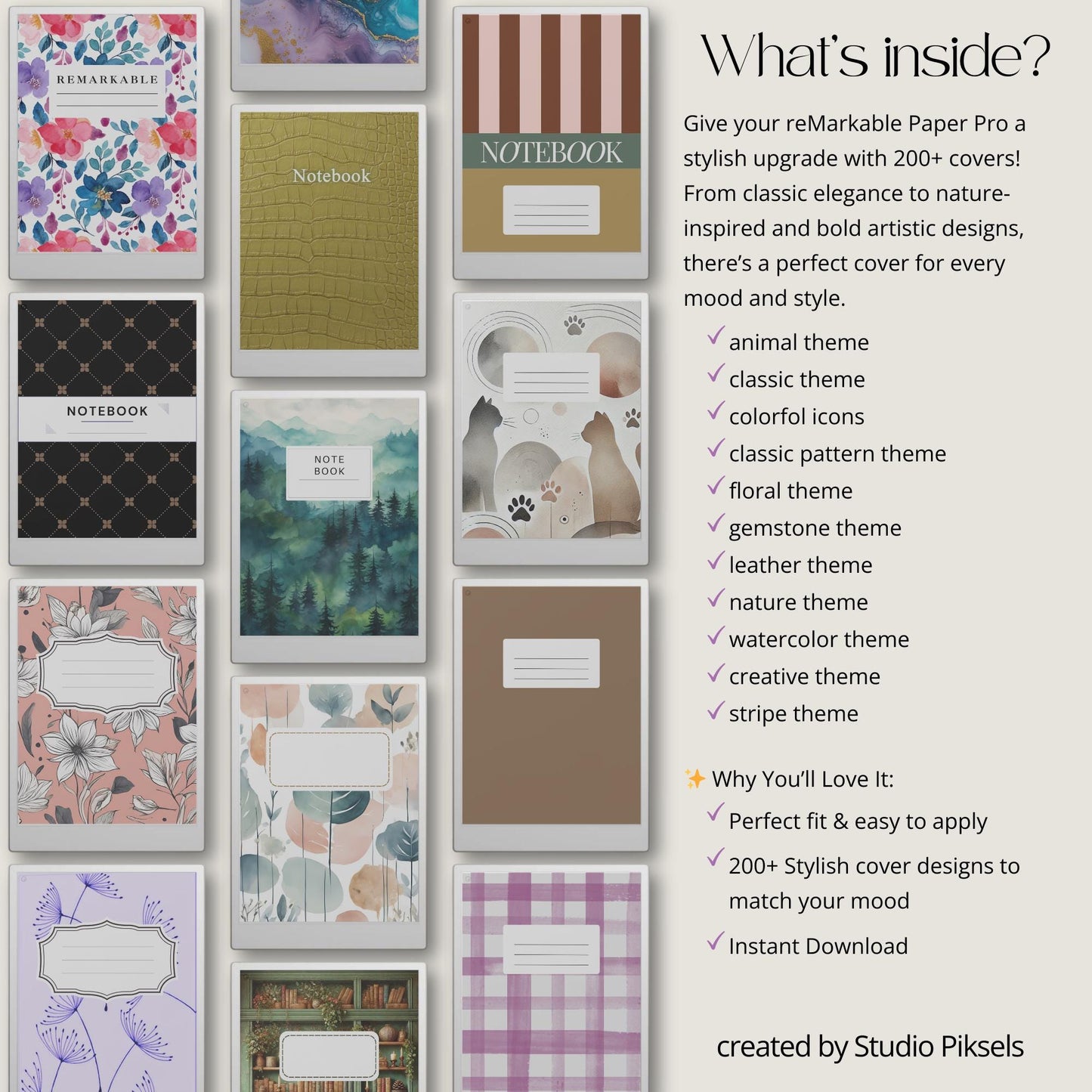 Ultimate Notebook Cover Bundle for reMarkable Paper Pro: 200+ Digital Covers