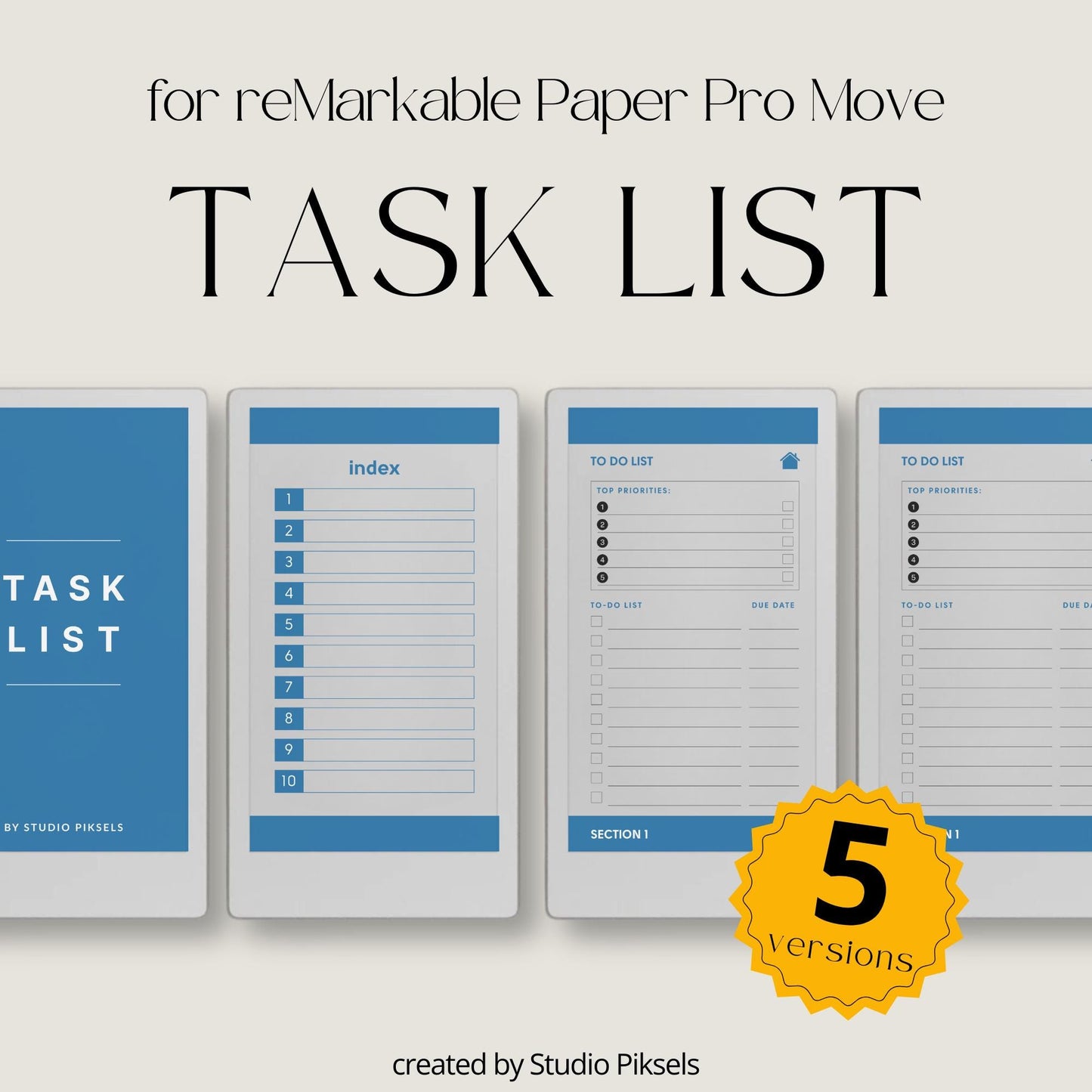 To Do List Notebooks for reMarkable Paper Pro Move