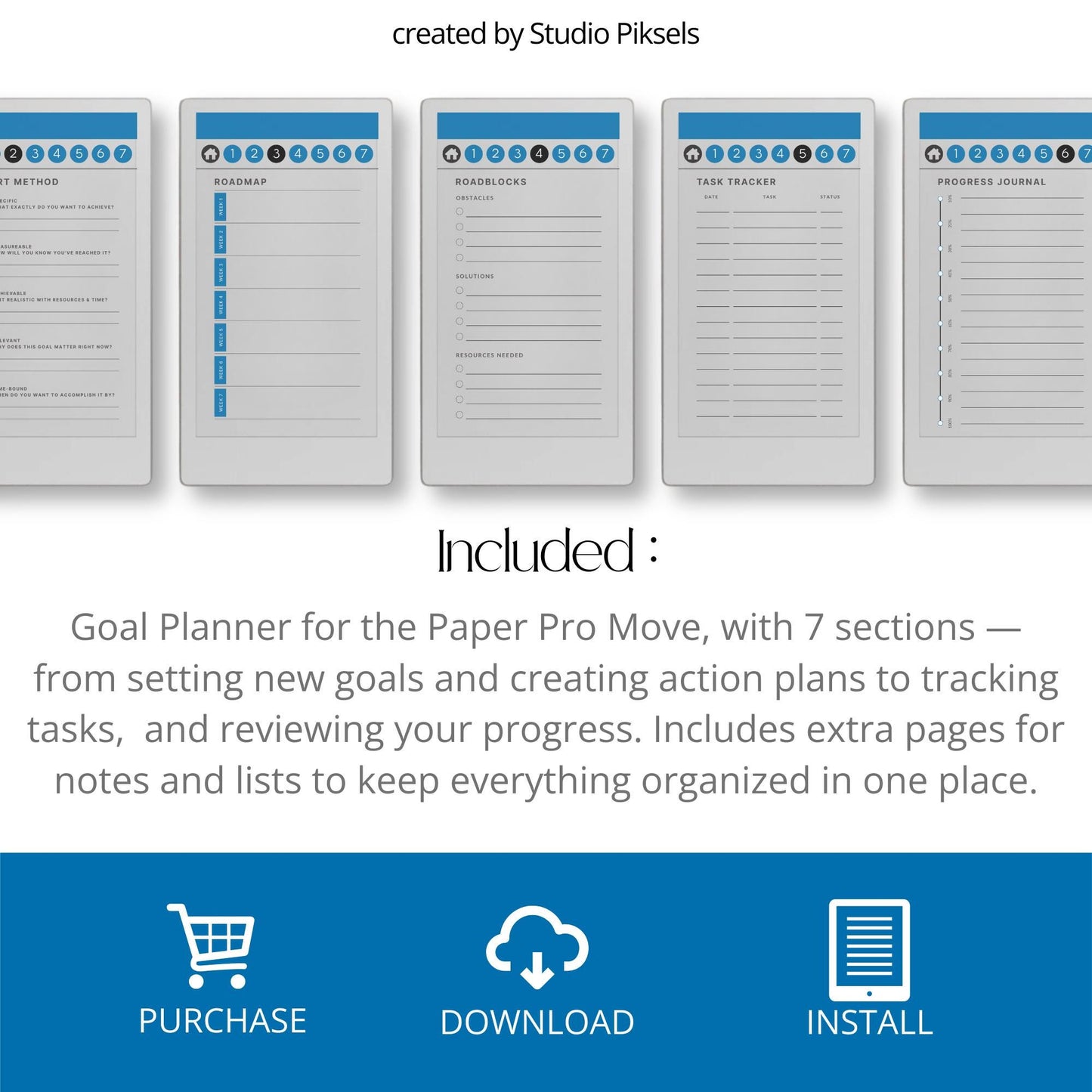 Project & Goal Planner for reMarkable Paper Pro Move