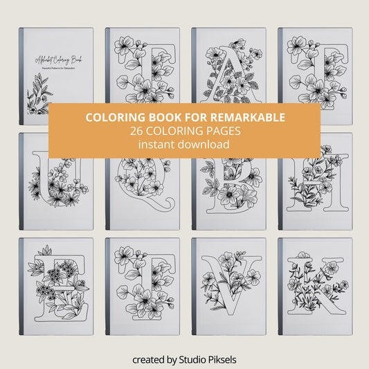 Mindful ABC Coloring Book for reMarkable