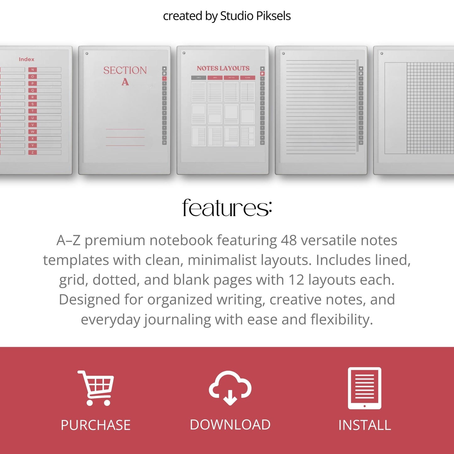 Unlimited A–Z Notebook for reMarkable Paper Pro