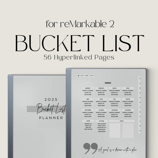 2025 Bucket List Planner for reMarkable 2