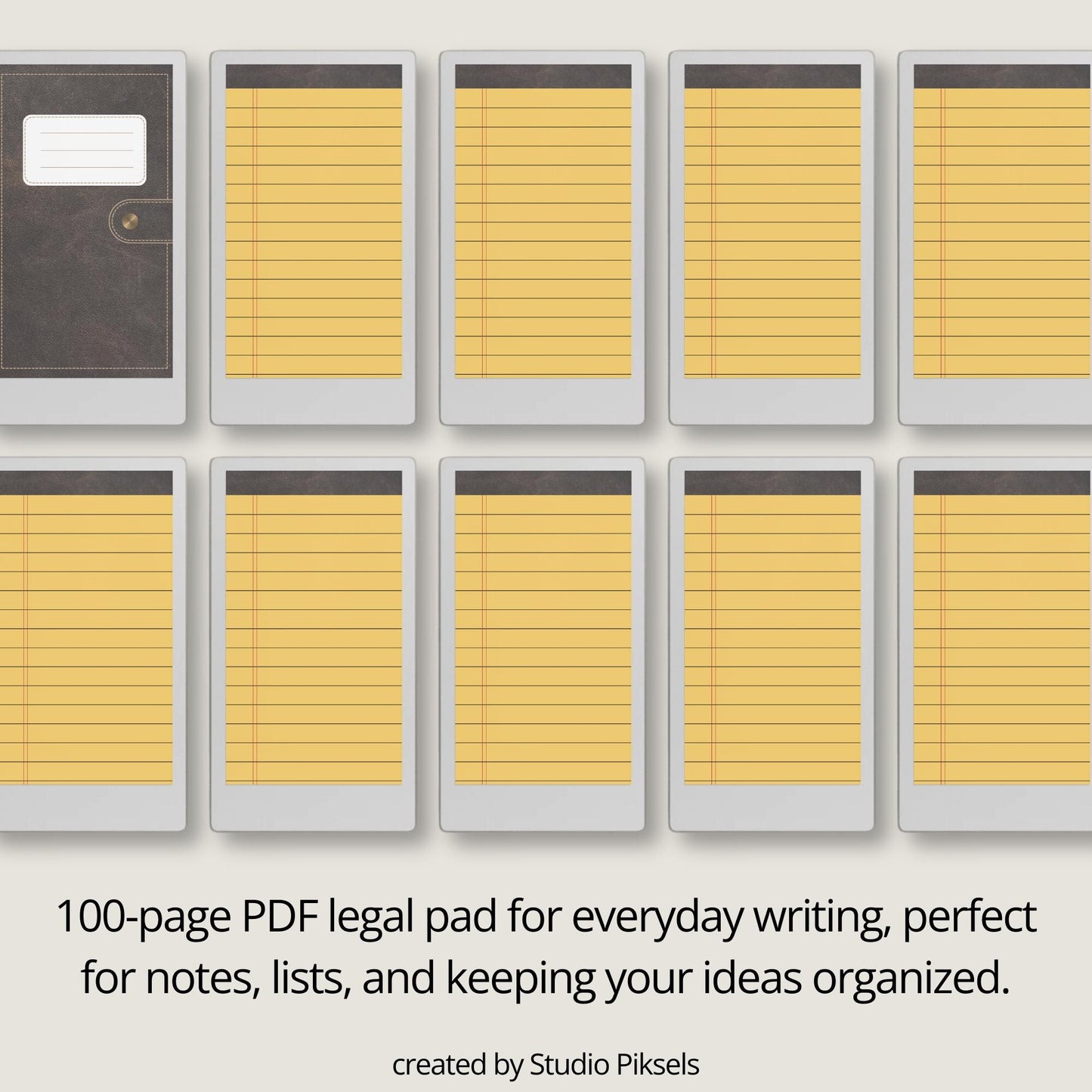 Yellow Legal Pad Paper Notebook for reMarkable Paper Pro Move