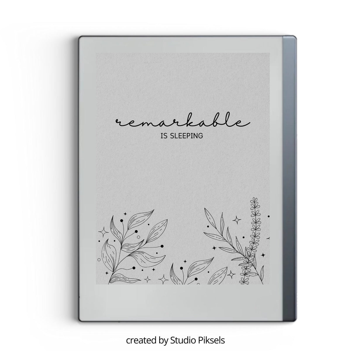 Remarkable 2 Sleep Screen Botanical Design