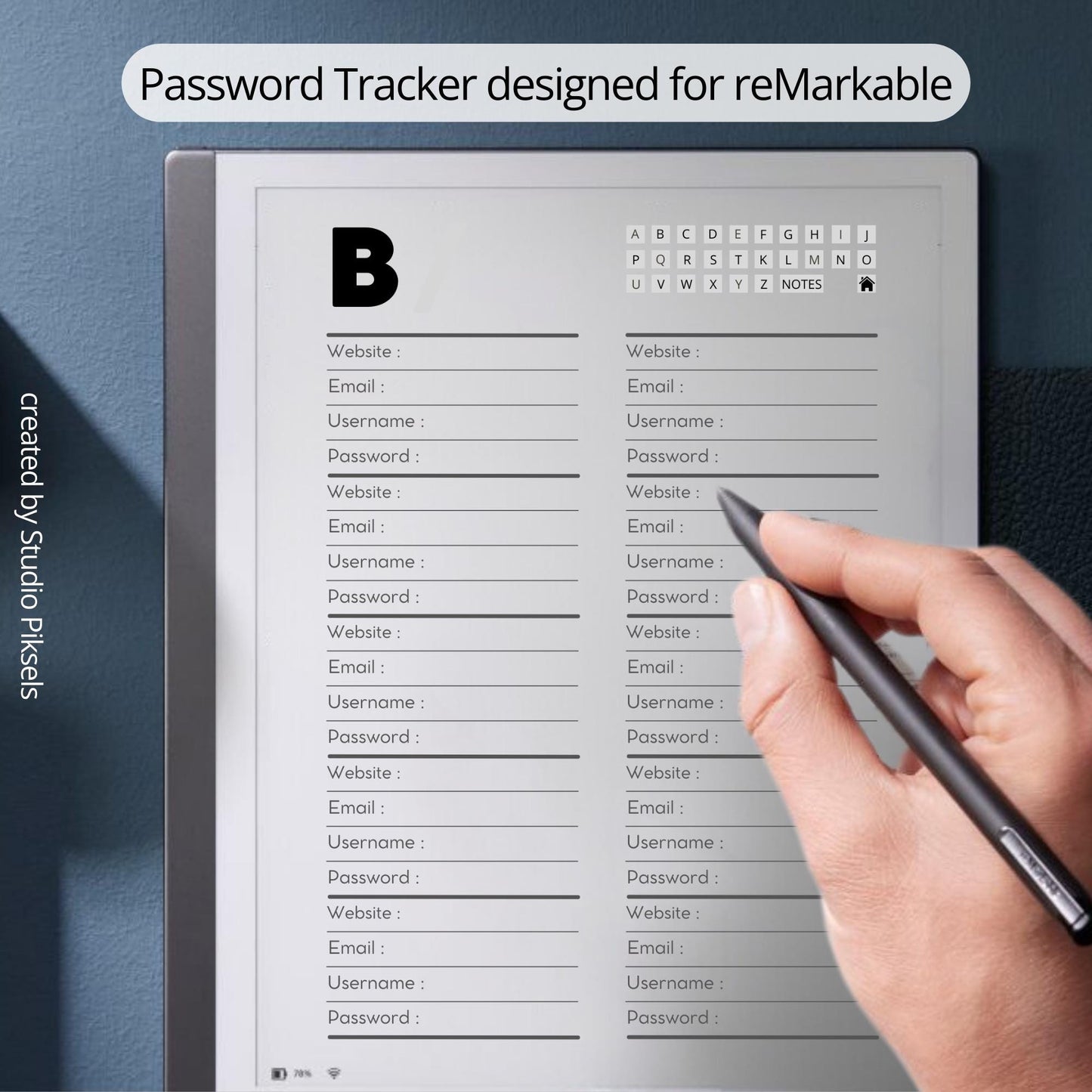 Password Tracker for reMarkable