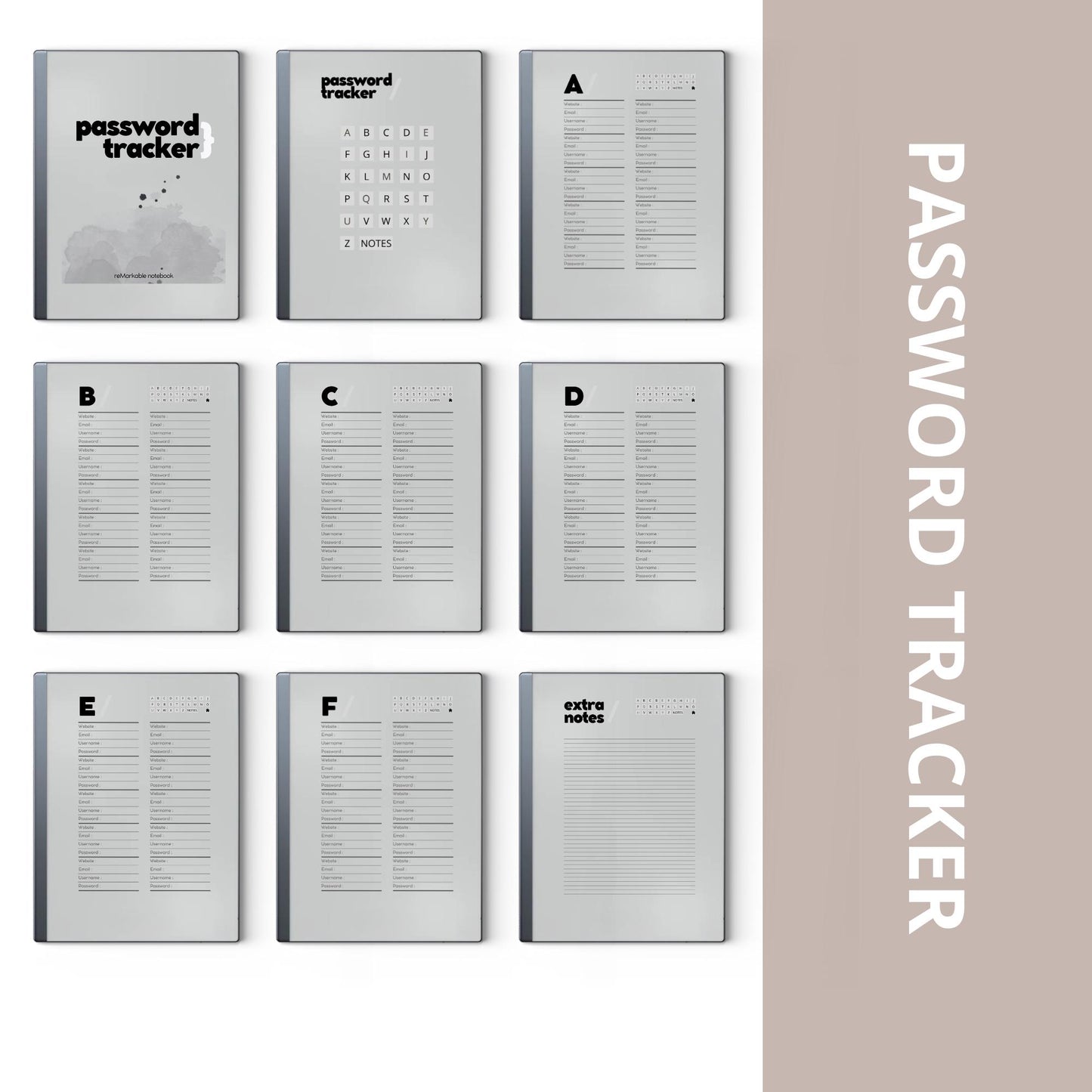 Password Tracker for reMarkable