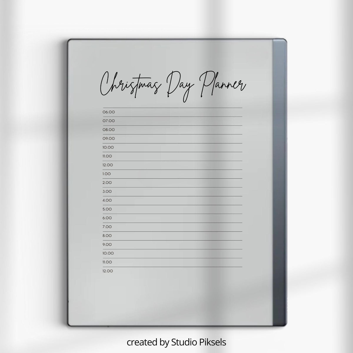 Christmas Planner for reMarkable 2 and reMarkable Paper Pure featuring holiday planning pages, meal prep layouts, grocery lists, advent calendar, and festive digital organization templates