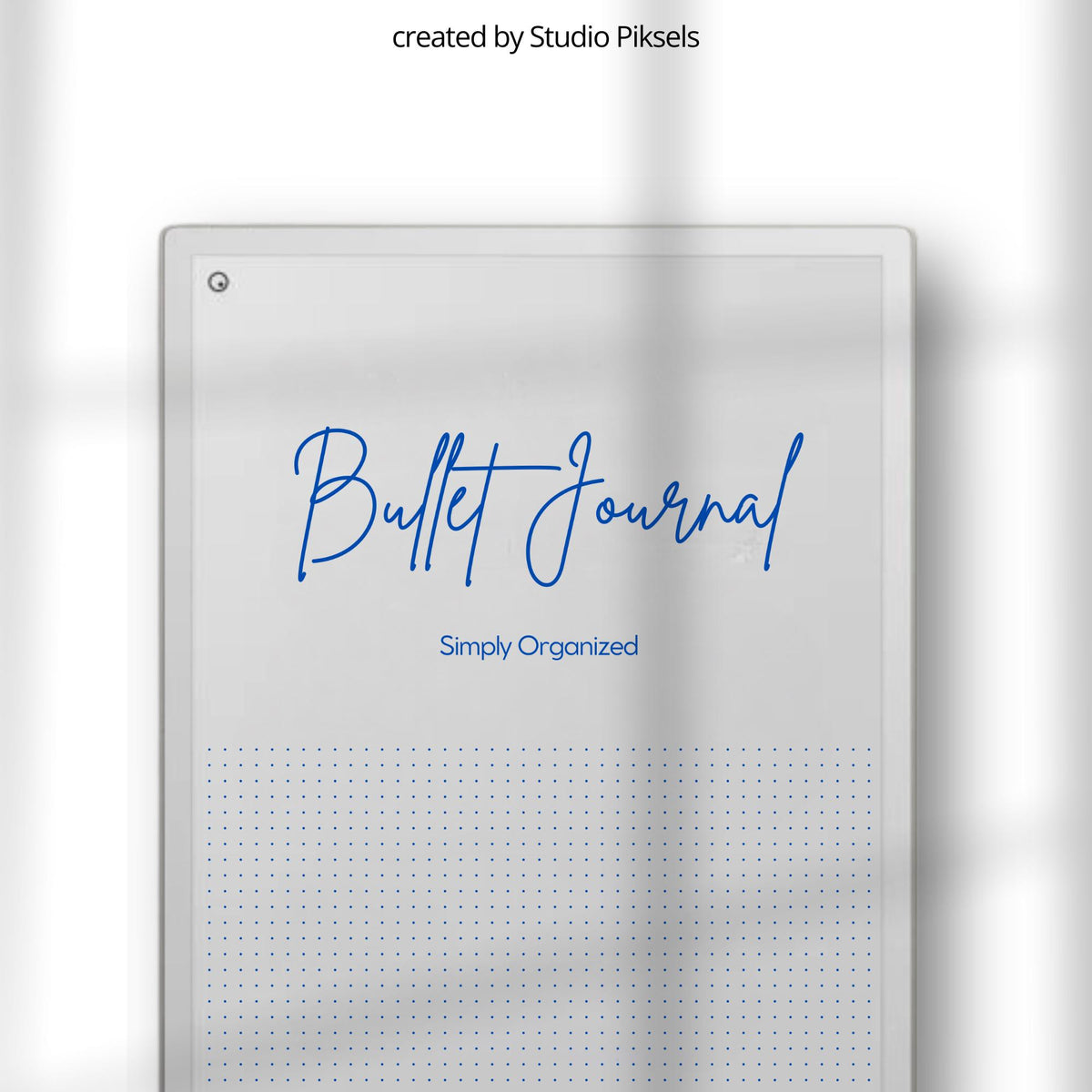 Bullet Journal for reMarkable Paper Pro minimalist digital notebook with 150 dot grid pages for note-taking, journaling, and planning. Clean minimalist layout designed for flexible writing and organization, optimized for reMarkable Paper Pro.