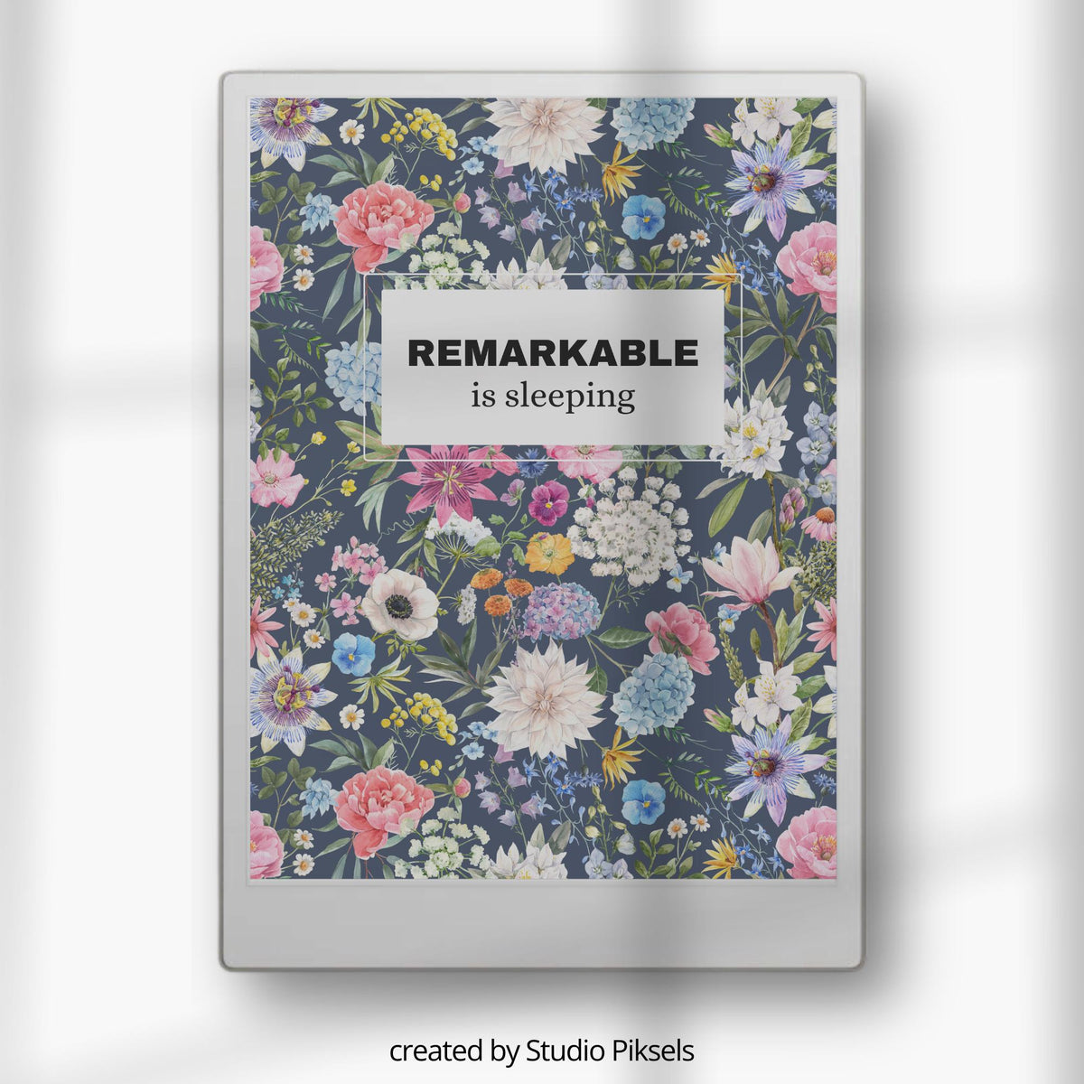 Personalize your device with this Flower Sleep Screen designed for reMarkable Paper Pro. Featuring detailed floral artwork with vibrant blooms and botanical elements, this digital screen design adds a calm and elegant look to your device while it is in sleep mode.