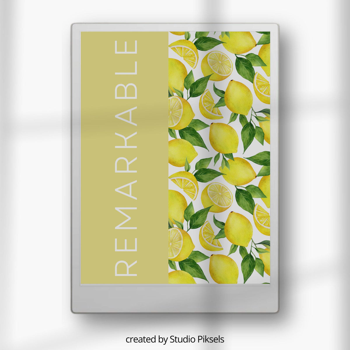 Sleep Screen for reMarkable Paper Pro With Lemon Design