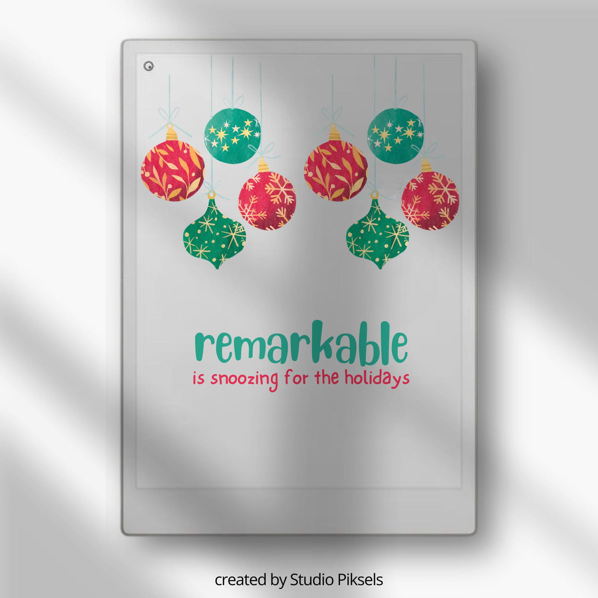 Bring the magic of Christmas to your reMarkable Paper Pro with this festive sleep screen bundle. Each design captures the joyful spirit of the holiday season, adding warmth and cheer to your device.
