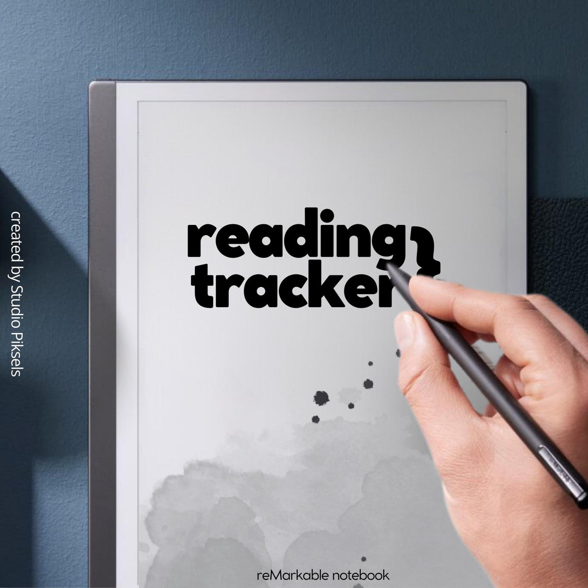 Hyperlinked Reading Tracker for reMarkable featuring a minimalist reusable PDF journal with linked index page, 25 book review pages, book details sections, reading notes, personal reflections, and high-resolution layout for organized reading tracking.