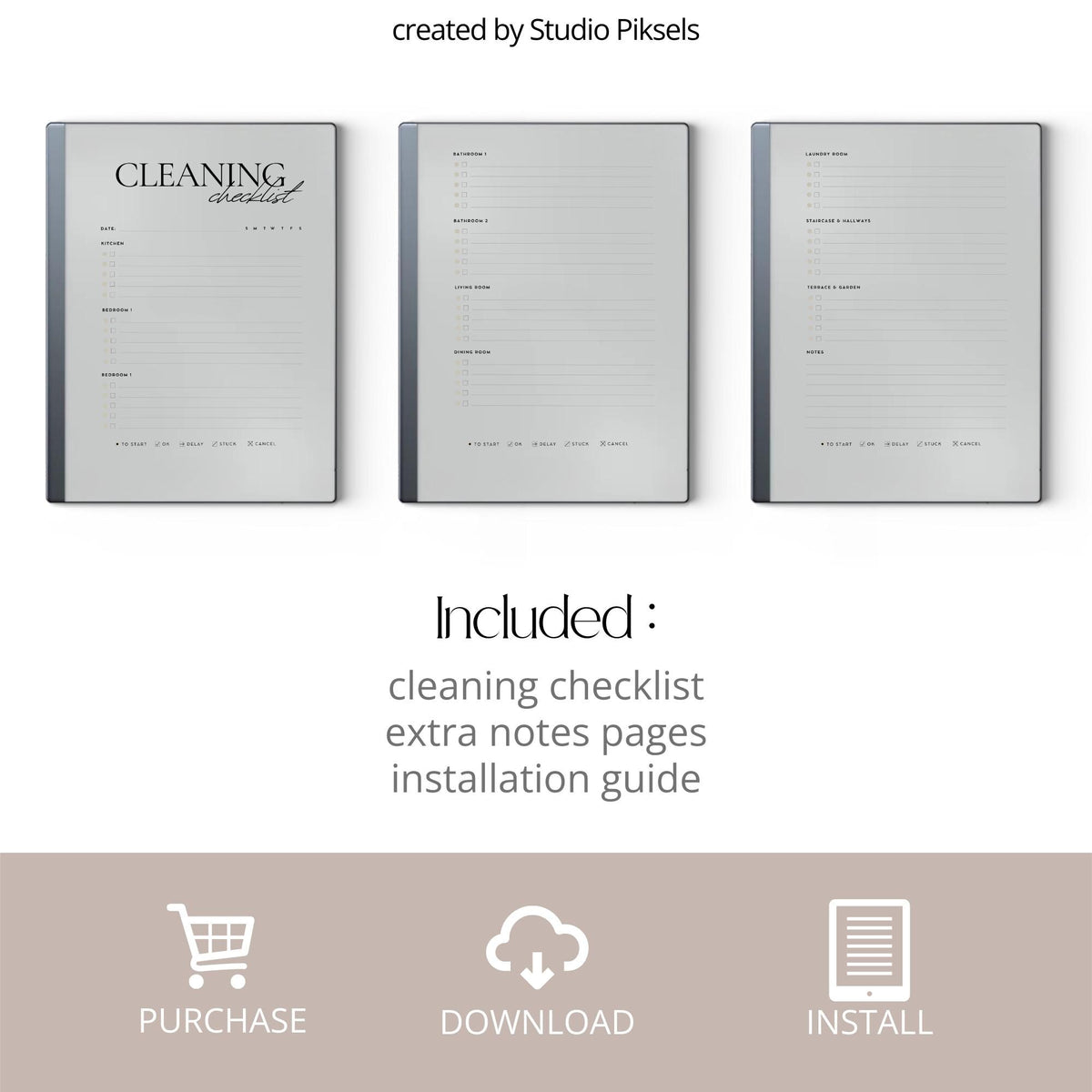 Cleaning Checklist Template for reMarkable 2