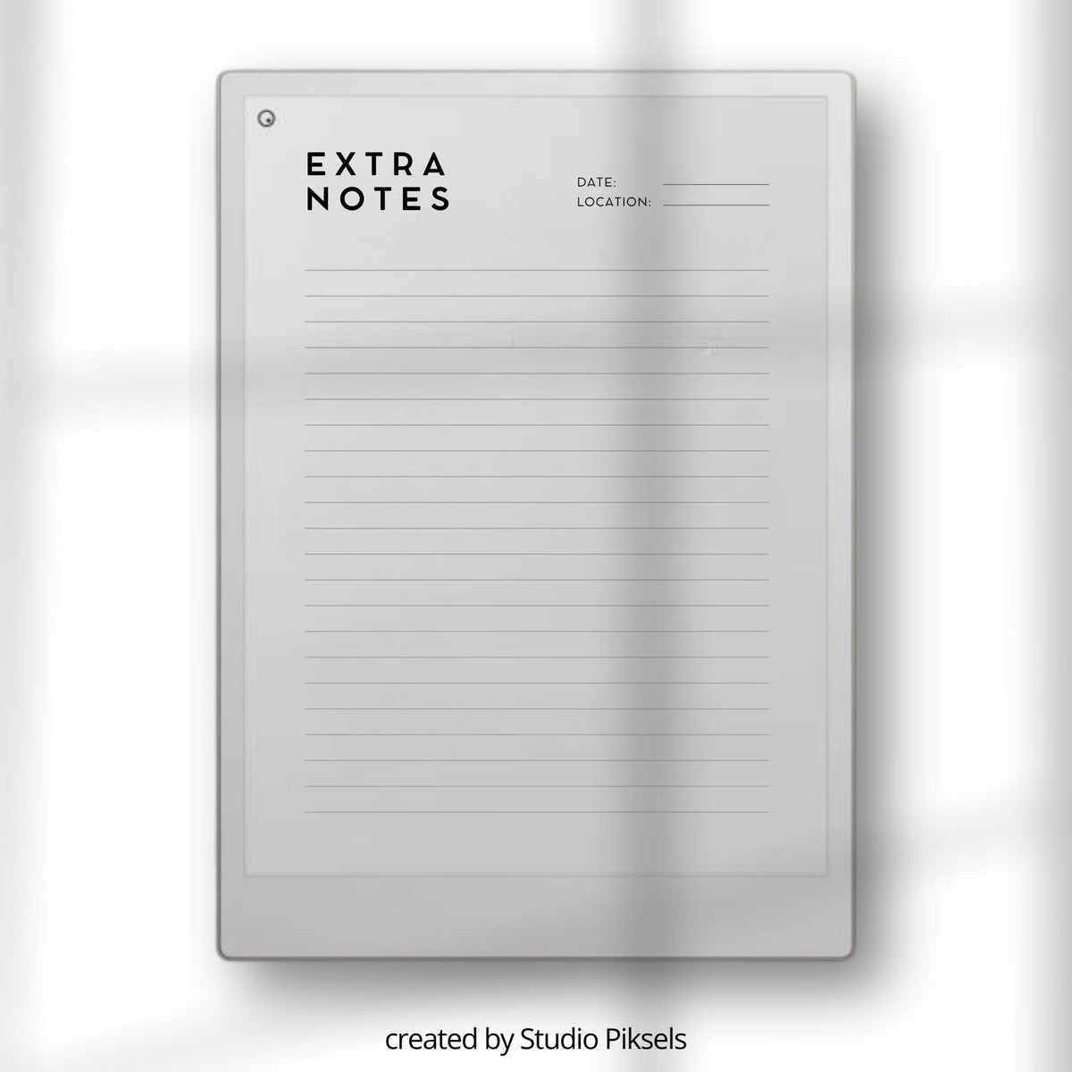Meeting Minutes Template for reMarkable Paper Pro with structured meeting note layouts, lined writing pages, and professional digital notebooks for productivity and planning.