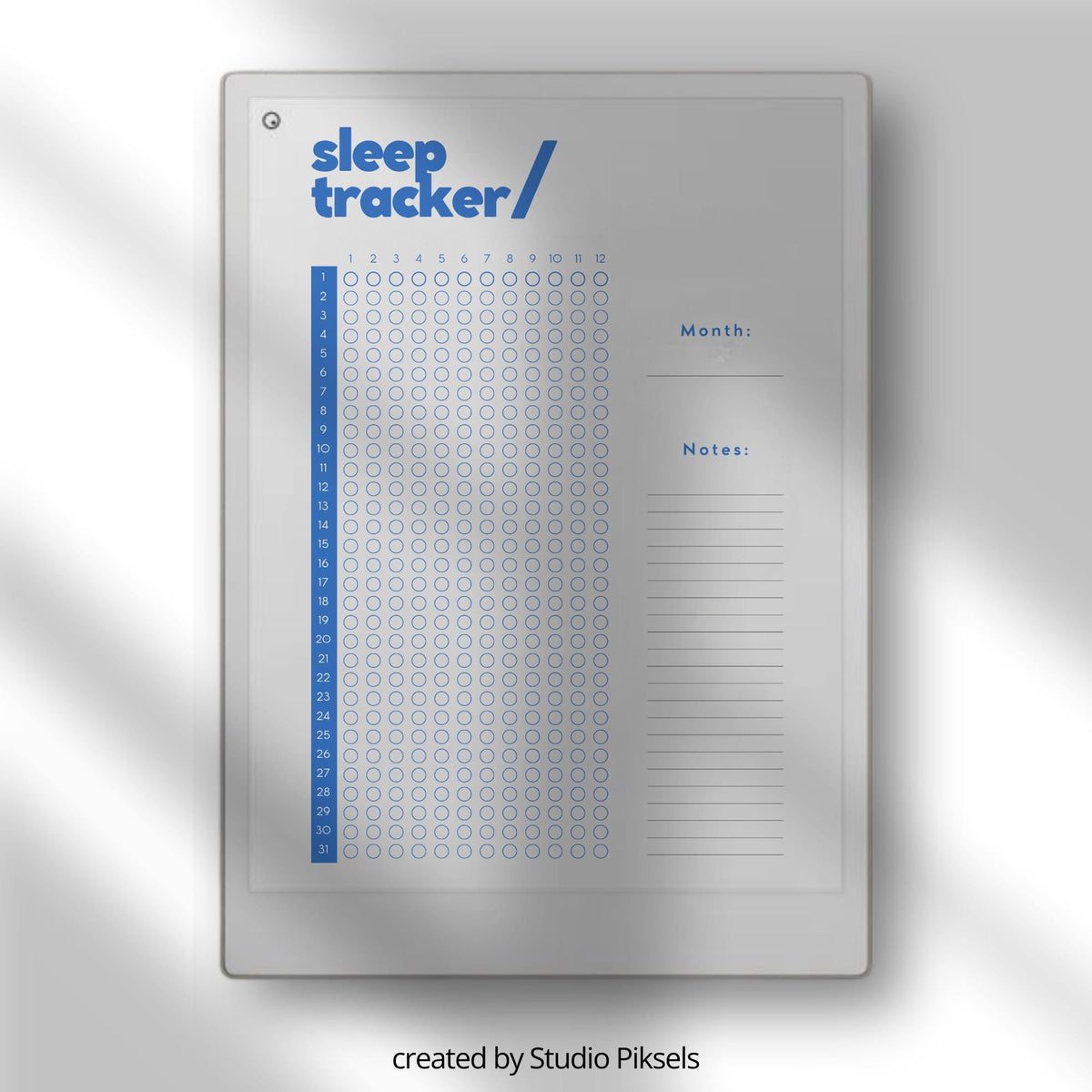 Sleep Tracker Bundle for reMarkable Paper Pro with reusable daily, weekly, and monthly sleep tracking templates, wellness planning layouts, and minimalist digital sleep journal pages.