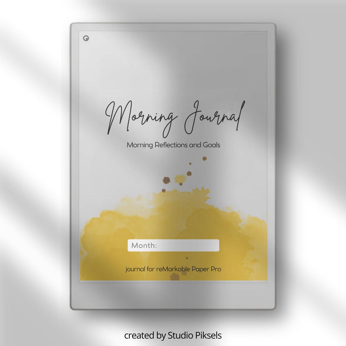 Morning Journal for reMarkable Paper Pro with guided digital journaling pages for gratitude, mindfulness, reflection, and daily planning