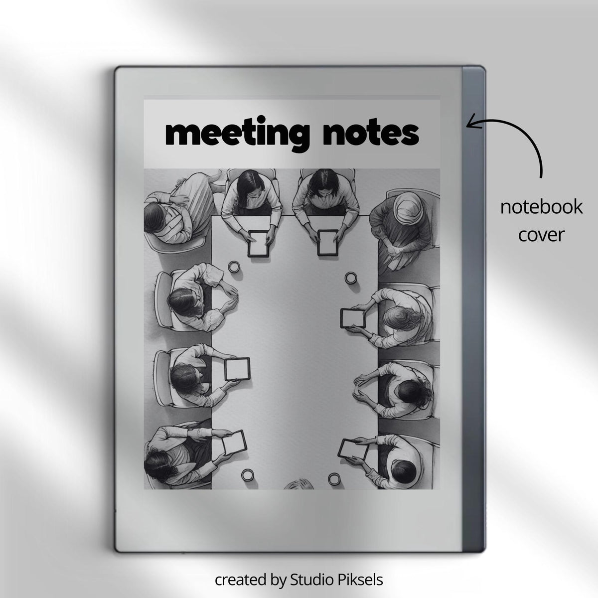 Hyperlinked Meeting Notes Template for reMarkable 2 and reMarkable Paper Pure featuring structured meeting pages, clickable navigation, and minimalist digital note-taking layouts