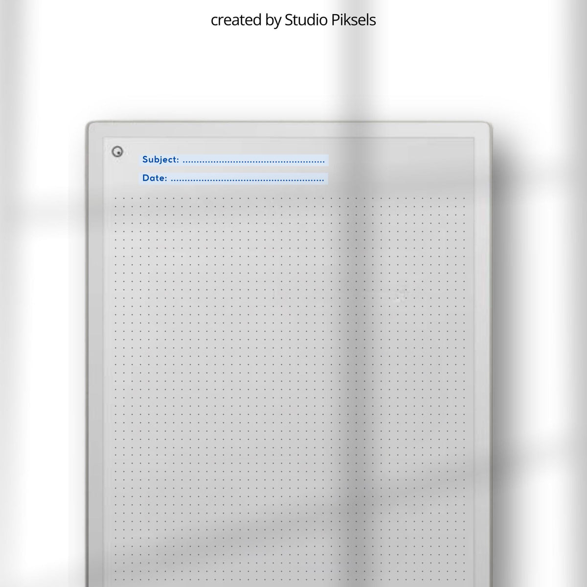 Bullet Journal for reMarkable Paper Pro minimalist digital notebook with 150 dot grid pages for note-taking, journaling, and planning. Clean minimalist layout designed for flexible writing and organization, optimized for reMarkable Paper Pro.